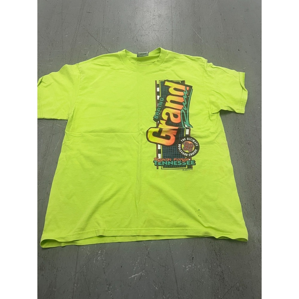 VTG Lee T-Shirt Mens Large Green Spring Grand Run Pigeon Forge Tennessee Graphic
